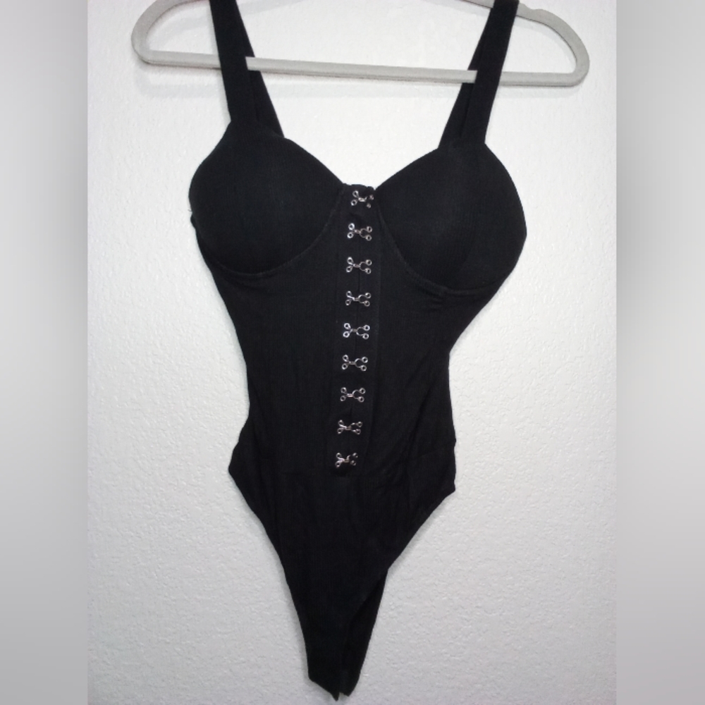 Black corset bodysuit